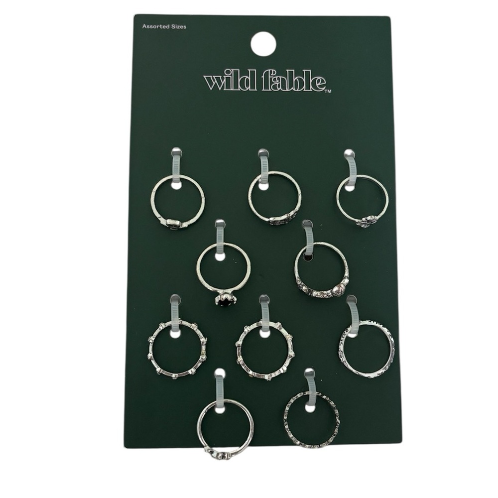 10-Piece Silver Ring Set